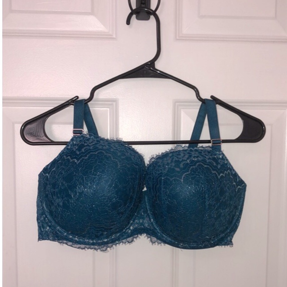 Blue Glitter Dream Angels Lightly Lined Demi Bra